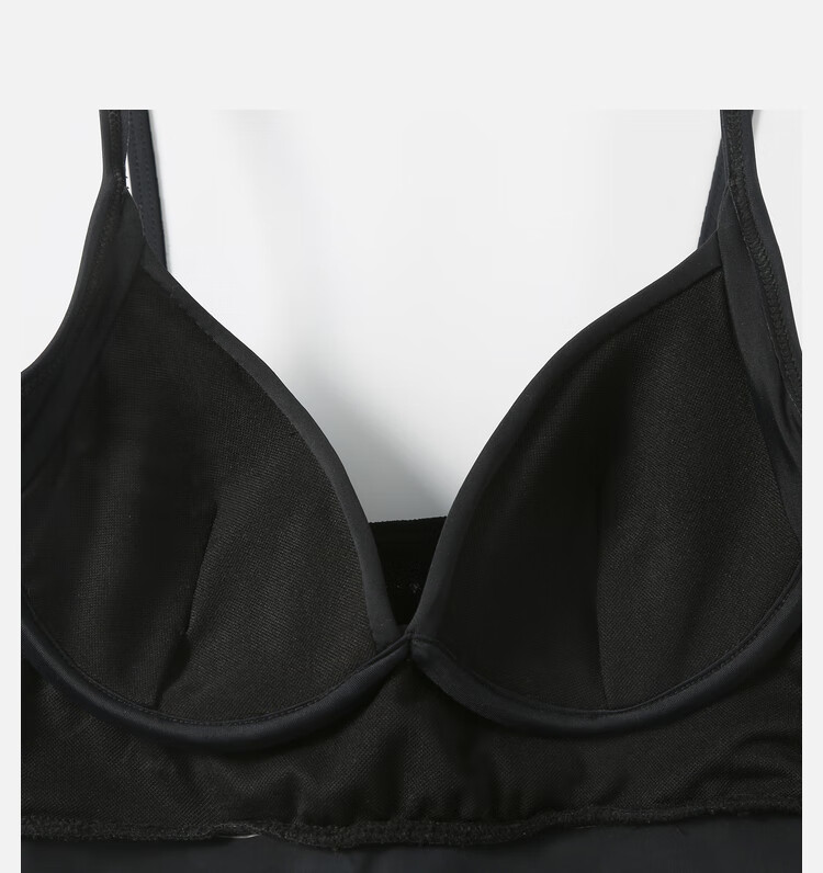 DK Women's Swimsuit, 2026 New Style, Hot Spring Sexy Push-Up Conservative Tummy-Covering Slimming One-Piece Dress, Black, L 22