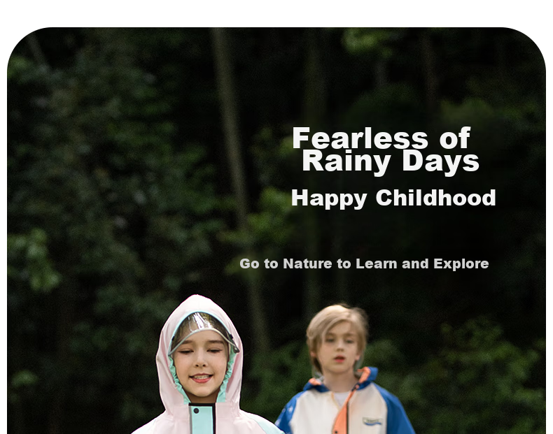 TIANTIANZAI Children's Raincoat for Girls And Boys, Elementary School Students' Specialized with Backpack Space, Kindergarten Full-Body Rain Protection Separate Poncho 8