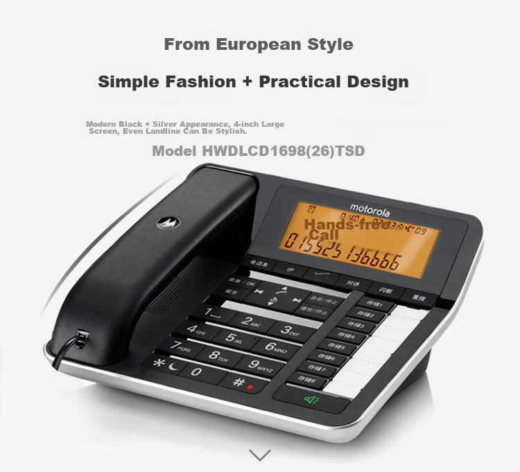Motorola Cordless Telephone System, Long-Range Wireless Landline Phone, Telemarketing Fixed-Line Phone 16GB, Piano Lacquer Finish, Office And Home Use Executive Manager Telephone C7501RC 1