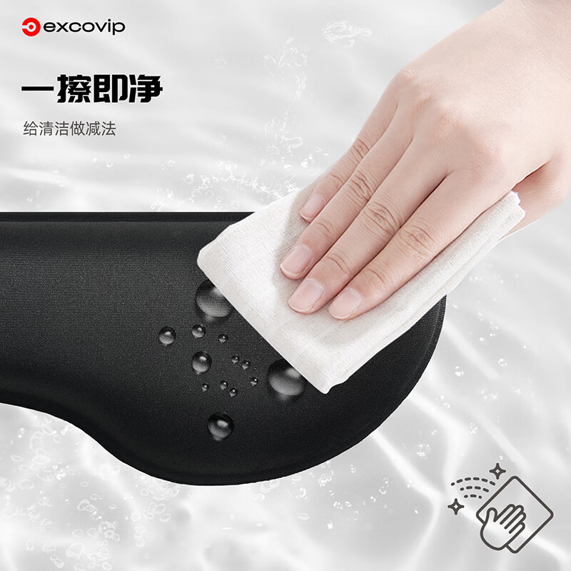 EXCO Memory Foam Keyboard Wrist Rest Ergonomic Mouse Pad Wrist Support 104-Key Keyboard Wrist Pad Anti-Carpal Tunnel Palm Support Large Size 0585 Black