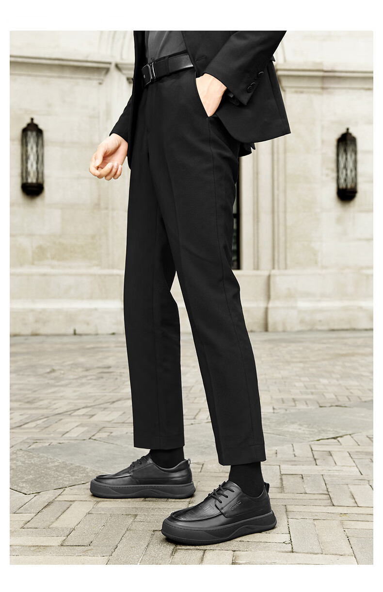 HLA Men's Comfortable Soft Sole Casual Leather Shoes HAAPXM2DAD084 Black Size 41 2
