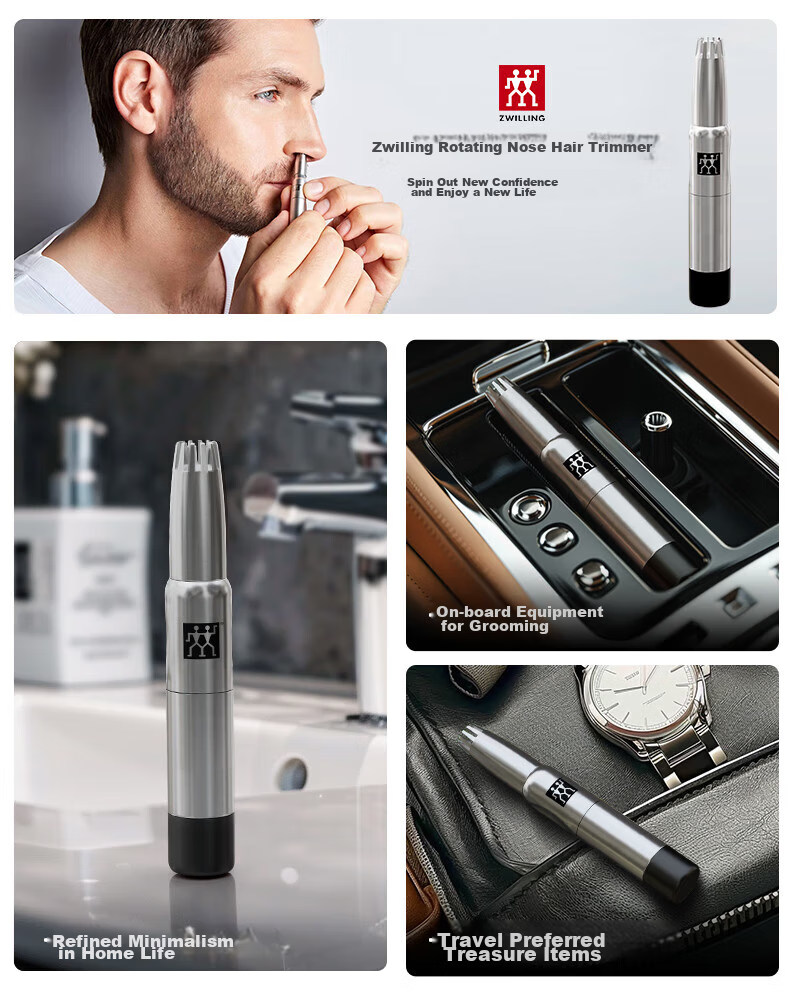 ZWILLING Nose Hair Trimmer And Nail Clipper Three-Piece Set for Men, Including Nail Clippers And Tweezers, Mid-Autumn Festival Gift Package 2