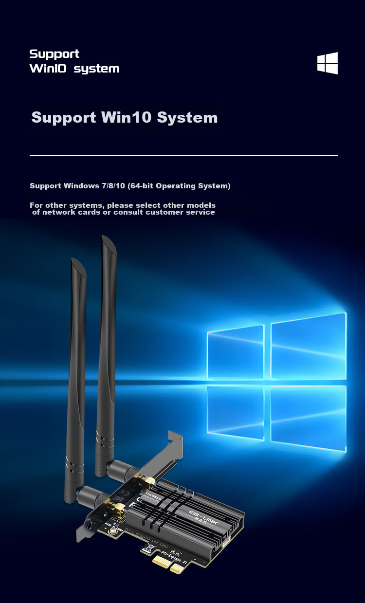EB-LINK Intel AX200 Chip PCI-E Wireless Network Card, Bluetooth 5.2, Desktop Computer Built-In WiFi 6 Dual-Band 3000M Gigabit Network Card, PCIE Gaming Desktop Network Card 11