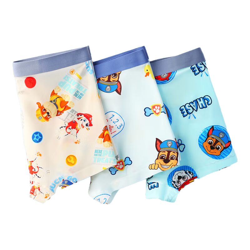 PAW PATROL AAA-Grade Antibacterial Children's Boxer Briefs, Boys' Summer Breathable Student Ice Silk Boxer Shorts PA1805 130
