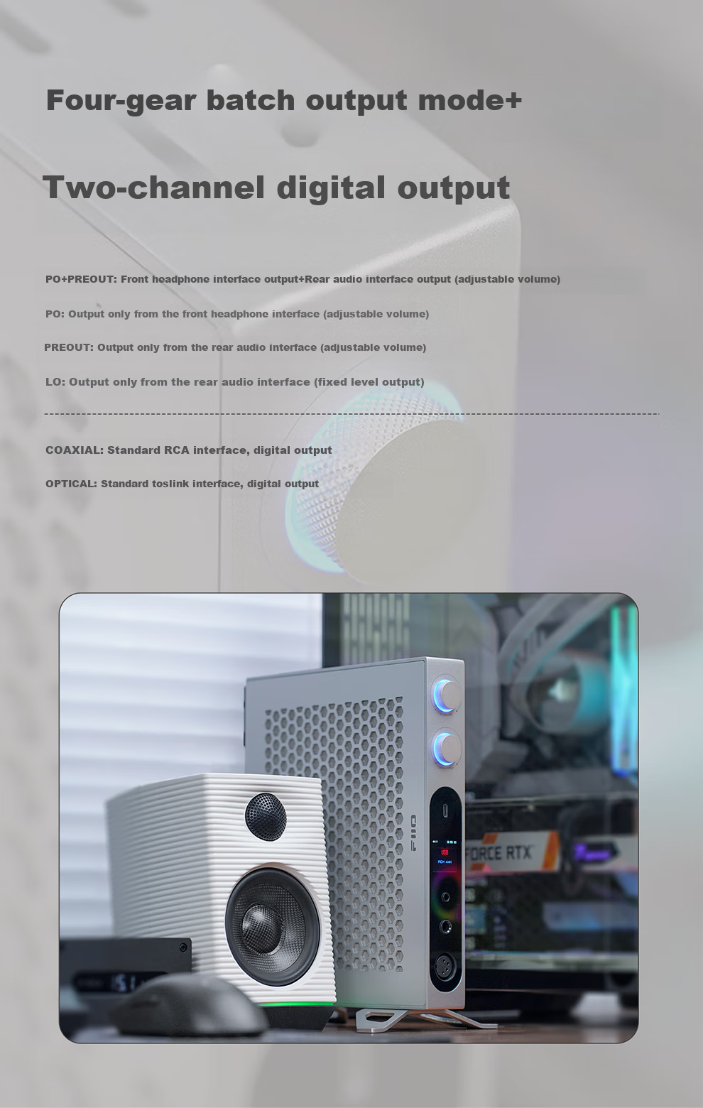 FiiO K19 Flagship Desktop Decoding Headphone Amplifier, DSD Decoding All-In Headphone Amplifier, HiFi Decoder, Silver Decoder 12