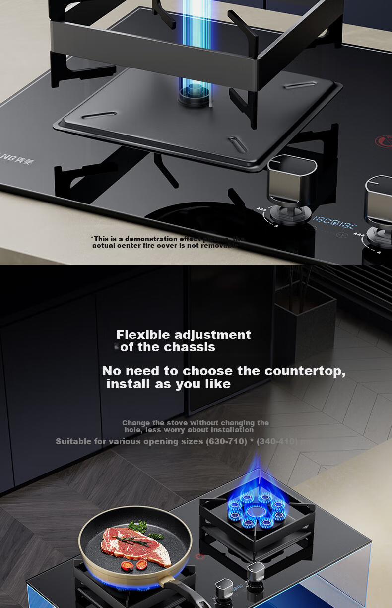 MeiLing Upgraded 70% High Efficiency Gas Stove Natural Gas Built-in Desktop 5.2kW Powerful Flame Dual Burner Gas Cooktop 515KL 12