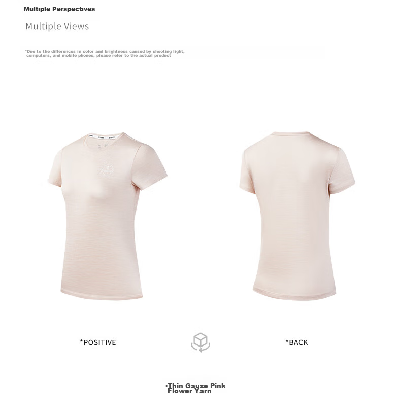 QIAODAN Women's Short-Sleeve T-Shirt, Summer Breathable Quick-Dry Round Neck Sports Running T-Shirt Top for Wome 23