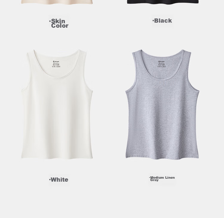 HLA Women's Sleeveless Camisole with Wide Straps, Pure Cotton 95% Cotton, Inner Or Outer Wear, Basic Undershirt, Single Piece 14