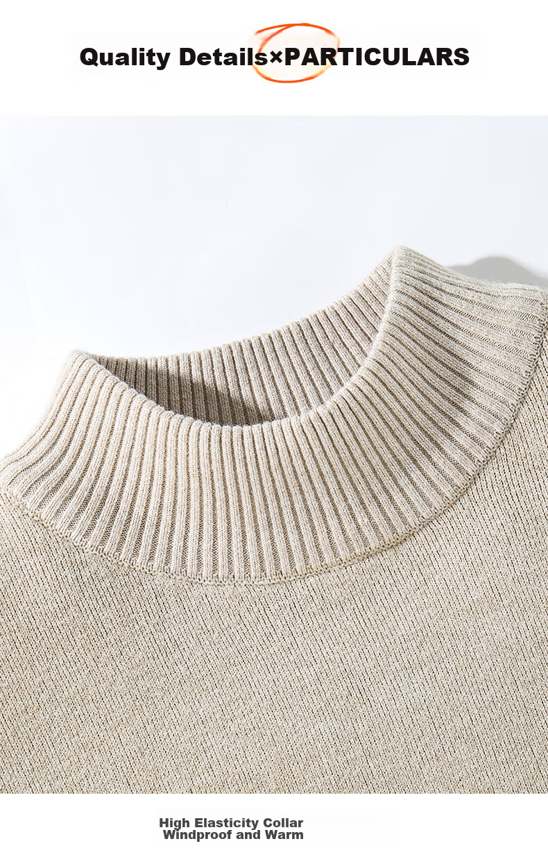 JEANSWEST LIFE New Chinese-Style Knit Sweater for Men, Autumn And Winter Warm Semi-Turtleneck Sweater, National Trend Casual Style Men's Sweater, Handsome 23