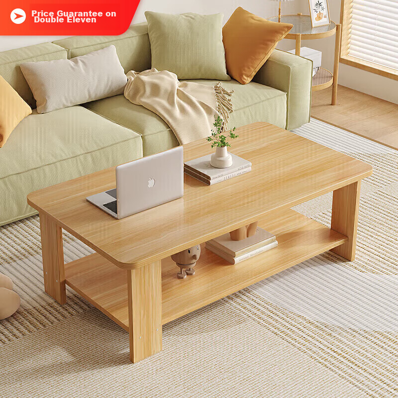 Gupujia Coffee Table, Simple Modern Sofa Side Table with Storage, Double-Layer Small Tea Table for Small Apartments And Balcony