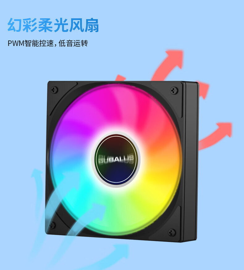 BUBALUS Lingshuang 120 All-In CPU Water Cooler (Iridescent Mirror Cold Head / Compatible with Intel LGA2011/AMD/Multi-Platform/PWM Temperature Control/Computer Fan) 5