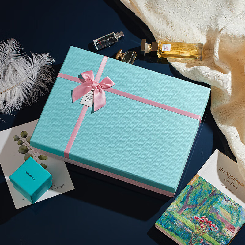 Ouliwen Gift Box, Large Size, Elegant Feel, Birthday Present, Holiday Student Stationery Storage Gift Box, Empty Box for Storage, Cardboard Box, 31cm*23.5cm*6cm, Pink 3