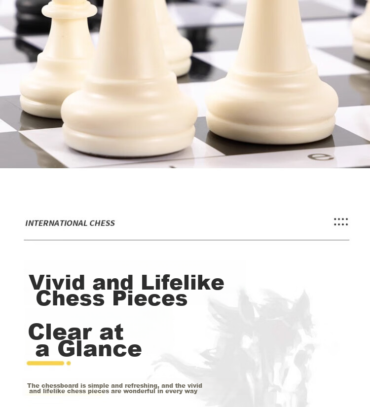 Yingba International Chess Set with Black And White Magnetic Pieces, Foldable, Portable, for Training And Teaching, Magnetic Chess Stones And Board, Camping CS25 9