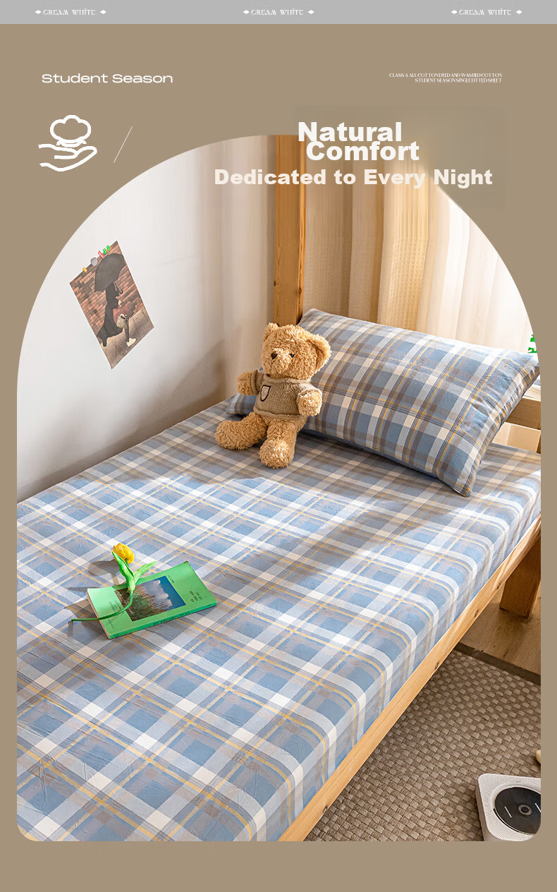 Hengyuanxiang Class A Pure Cotton Bed Sheet, Mattress Cover for Student Dormitory, Protective Cover to Prevent Dirt, Washable Bedspread, 80*200cm 6