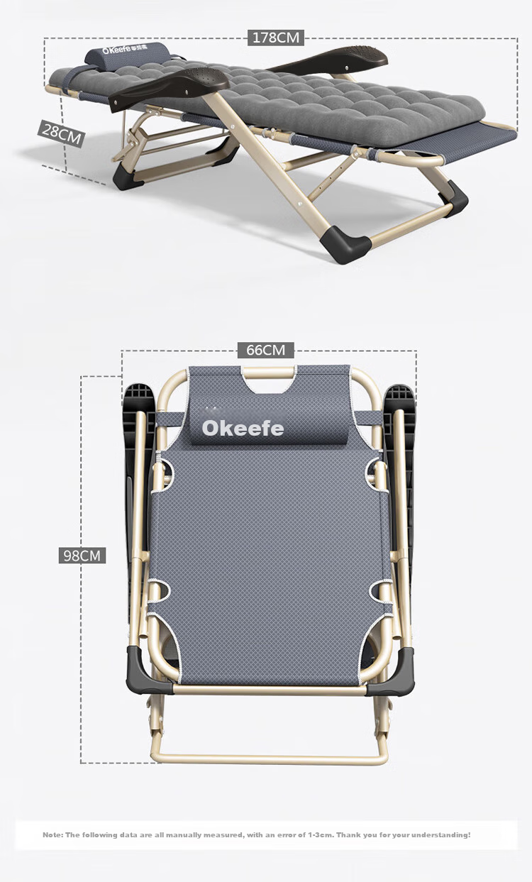 OKeefe Folding Bed, Lounge Chair, Single Bed, Office Nap Chair, Folding Chair, Hospital Companion Bed, Camp Bed, Integrated Seat Cushio 13