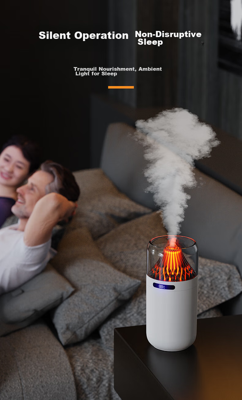 Kelleia USB Humidifier for Car, Bedroom, Quiet Operation, Baby, Office Desk, Large Capacity, Smart Digital Display, Night Light, Large Mist Spray, Power-Off Protection Humidifier, White - Rechargeable Model 8