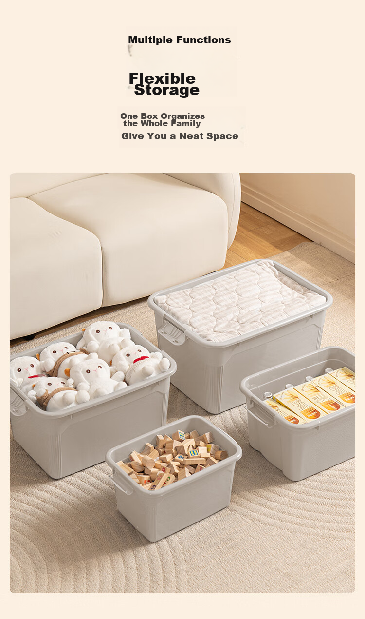 JD Jingzao Large Clothes Storage Box Plastic Toy Organizer Car Trunk Storage Box with Wheels 145L Extra Large 5