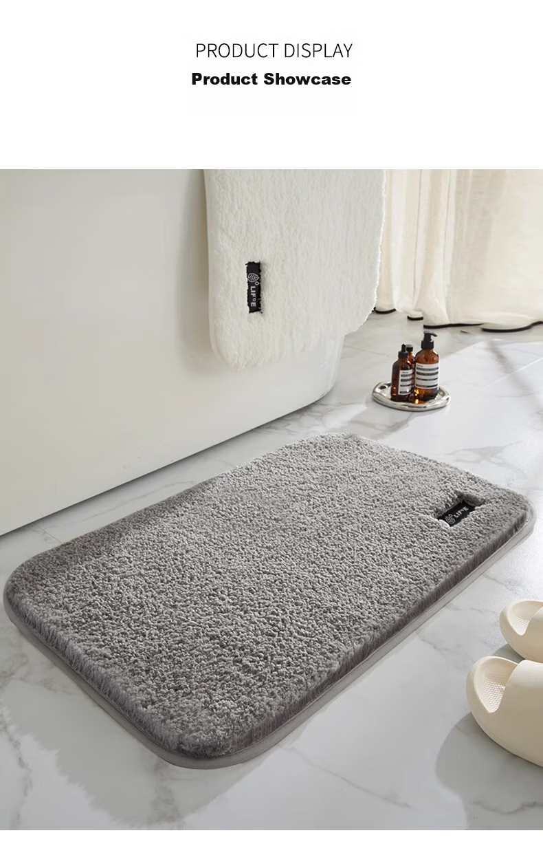 BULULOM Bath Mat, Bathroom Entrance Absorbent Mat, Antibacterial Non-Slip Foot Mat, Bathroom Home Use, High-End Luxury Style, 40X60CM 22