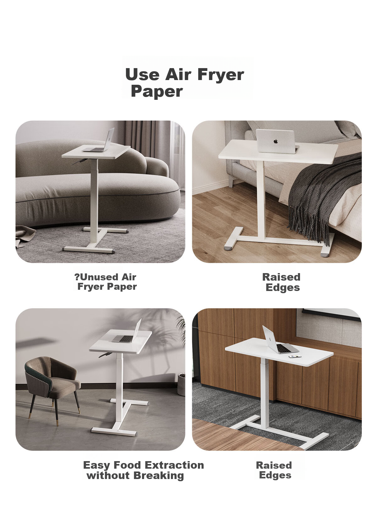JOYSEEKER Mobile Lifting Bedside Table, Home Office Side Table, Laptop Desk, Bedroom Lazy Table, Study Desk 4