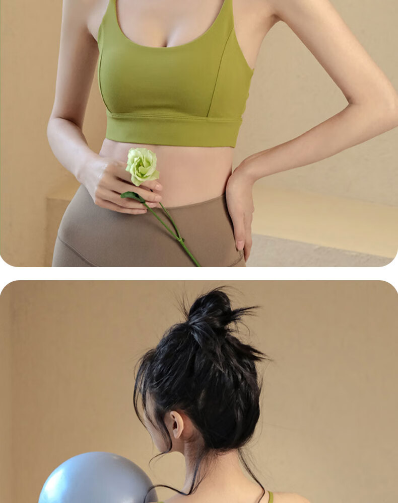 XUEXIMAN Yoga Sports Bra for Women, High-Impact Shock-Absorbing, Push-Up, Spaghetti Strap Bra with Padding, Running And Fitness Vest 12
