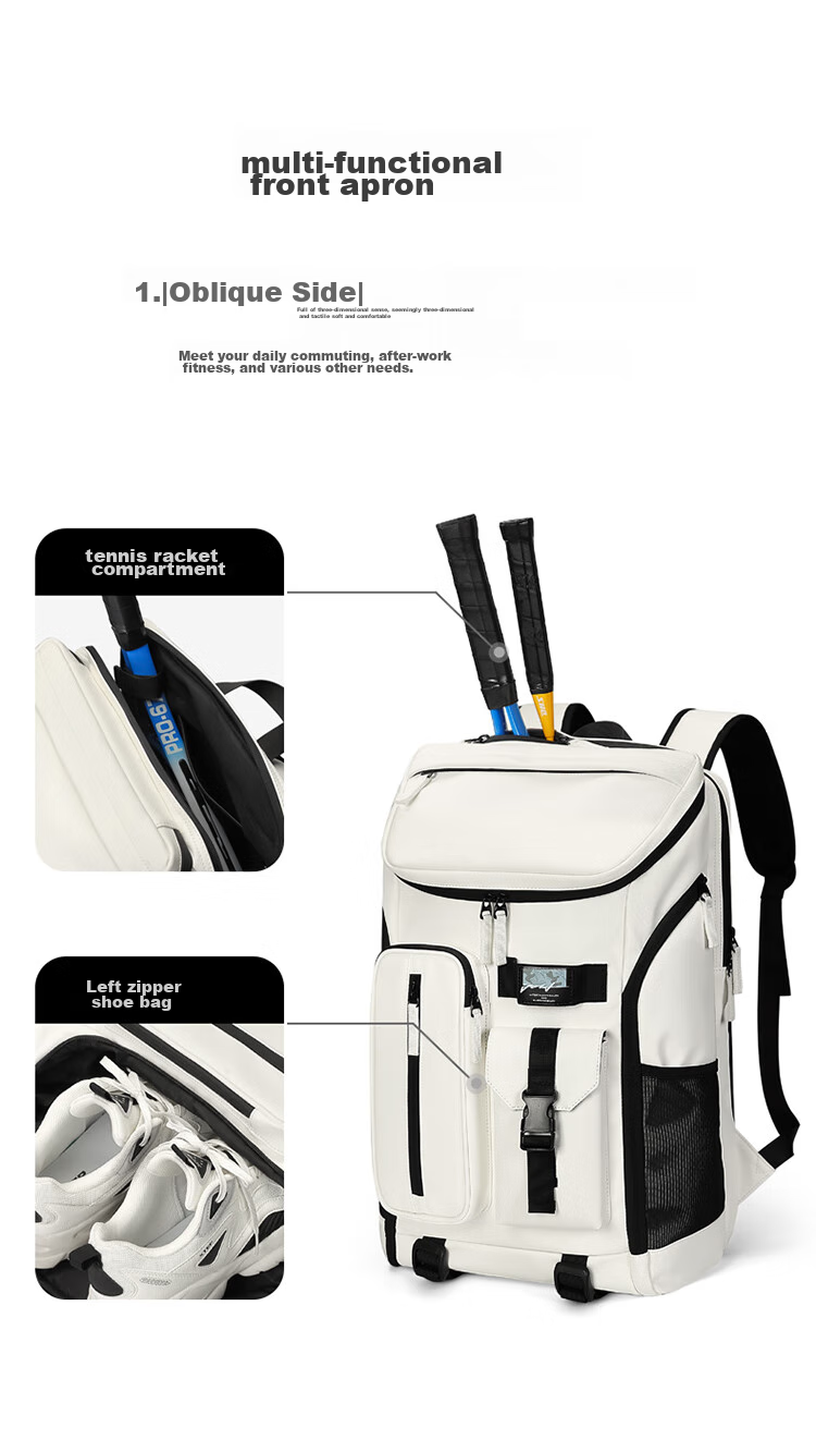GOLF Backpack for Men, Tennis Bag with Separate Shoe Compartment, Badminton Bag, Student Schoolbag, Travel Backpack, Fitness Bag for Wome 9