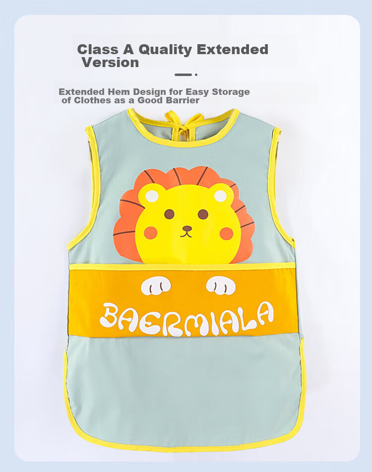 9I9 Baby Eating Smock, Summer Sleeveless Waterproof Infant Children's Bib, Drawing Apron, Adjustable A26 Pink 5