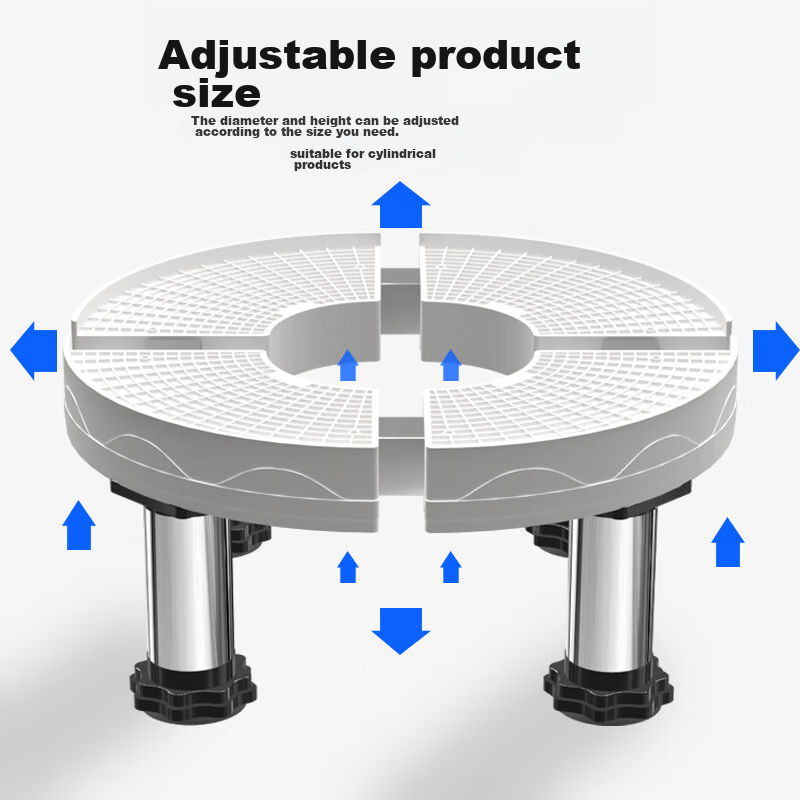 Qijiaoban Air Conditioner Base, Cylindrical Floor-Standing Cabinet Air Conditioner Stand, Stainless Steel 4-Legged Height-Increasing Model 18-21cm, White Height-Increasing Moisture-Proof Rack, Compatible with Multiple Brands