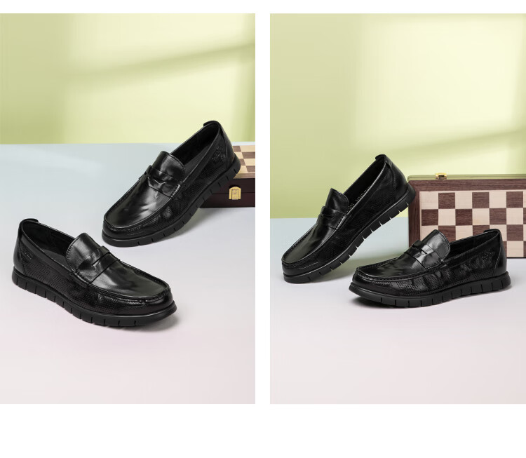 Goldlion Men's Business Casual Perforated Breathable Comfortable Durable Loafers G508320205 Black Size 39 16