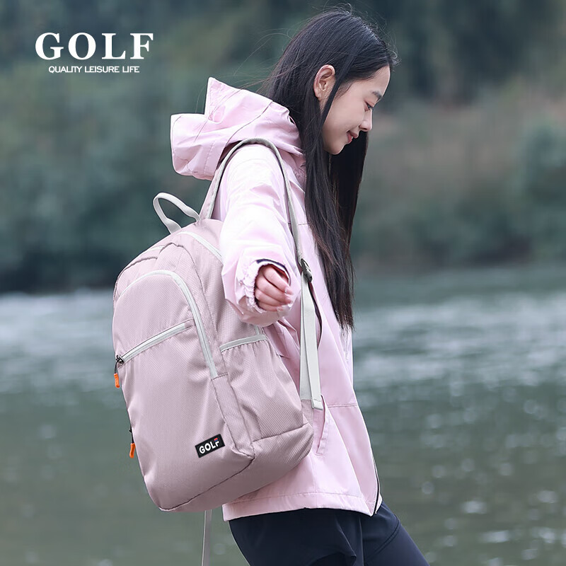 GOLF Foldable Backpack for Men And Women, Water-Resistant Outdoor Travel Sports Bag, Lightweight Student Schoolbag