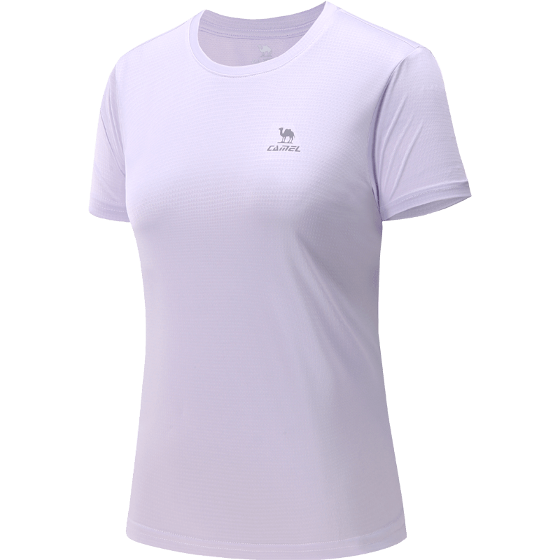 CAMEL Women's Short Sleeve T-Shirt, New Summer Loose Fit Round Neck Outdoor Sportswear, Running Training Ultra-Thin Quick Dry Top