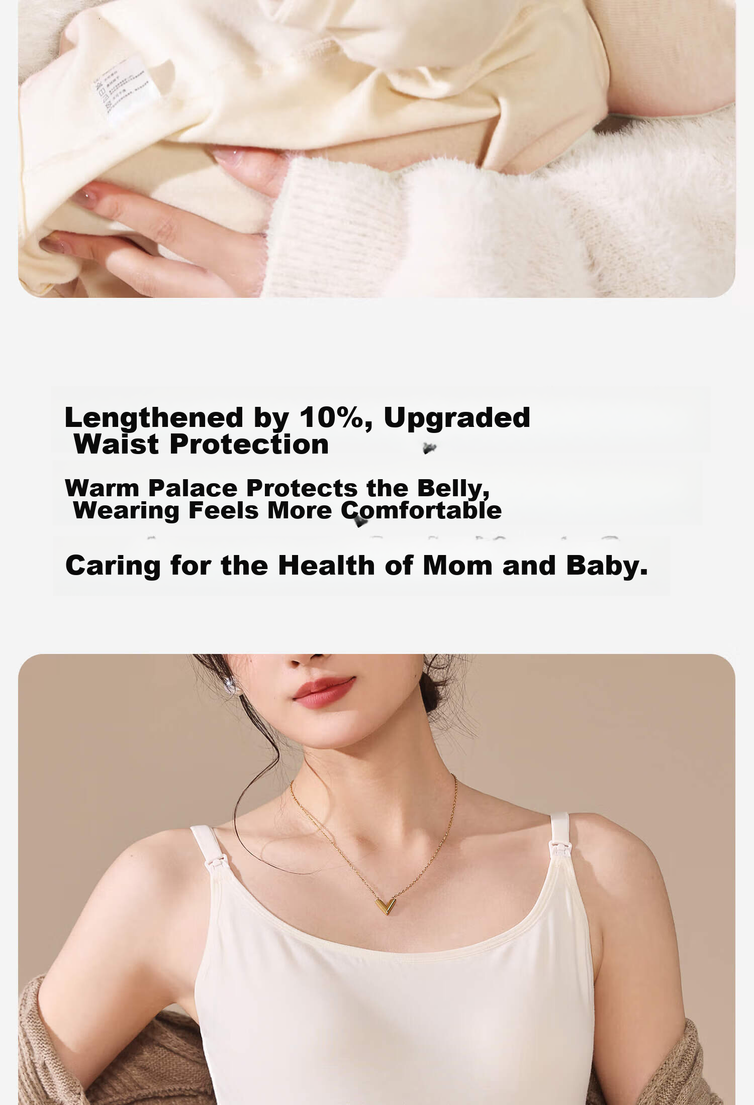 FENYE Nursing Bra Camisole, Spring And Autumn Wear, No Need to Wear Bra, Prevents Sagging, with Chest Pads, Postpartum Breastfeeding, Large Size White XL 7
