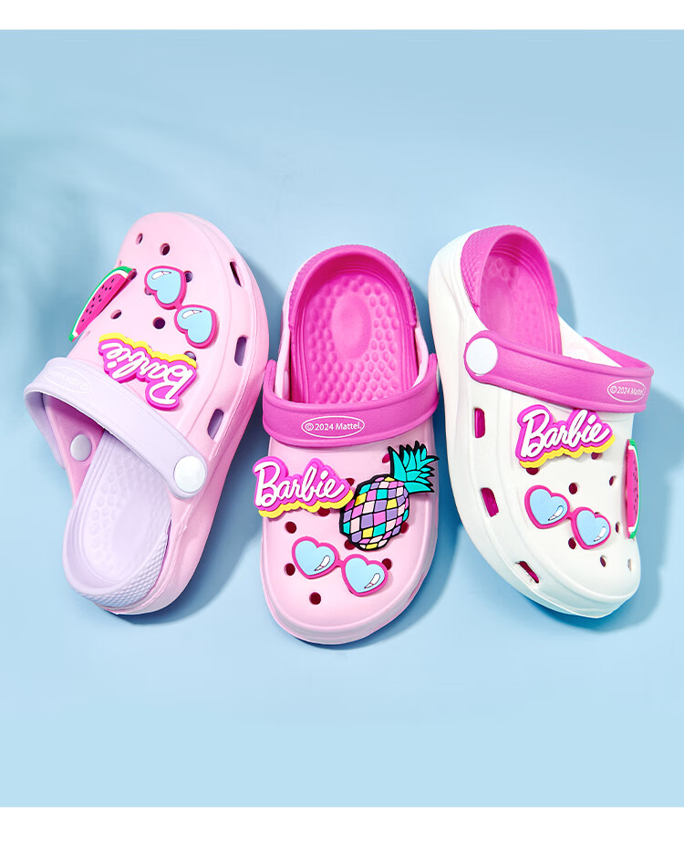 Barbie Children's Sandals, Summer Kids' Clogs, Girls' Beach Sandals, Girls' Slippers, BB240010, Pink/purple, Size 180 14