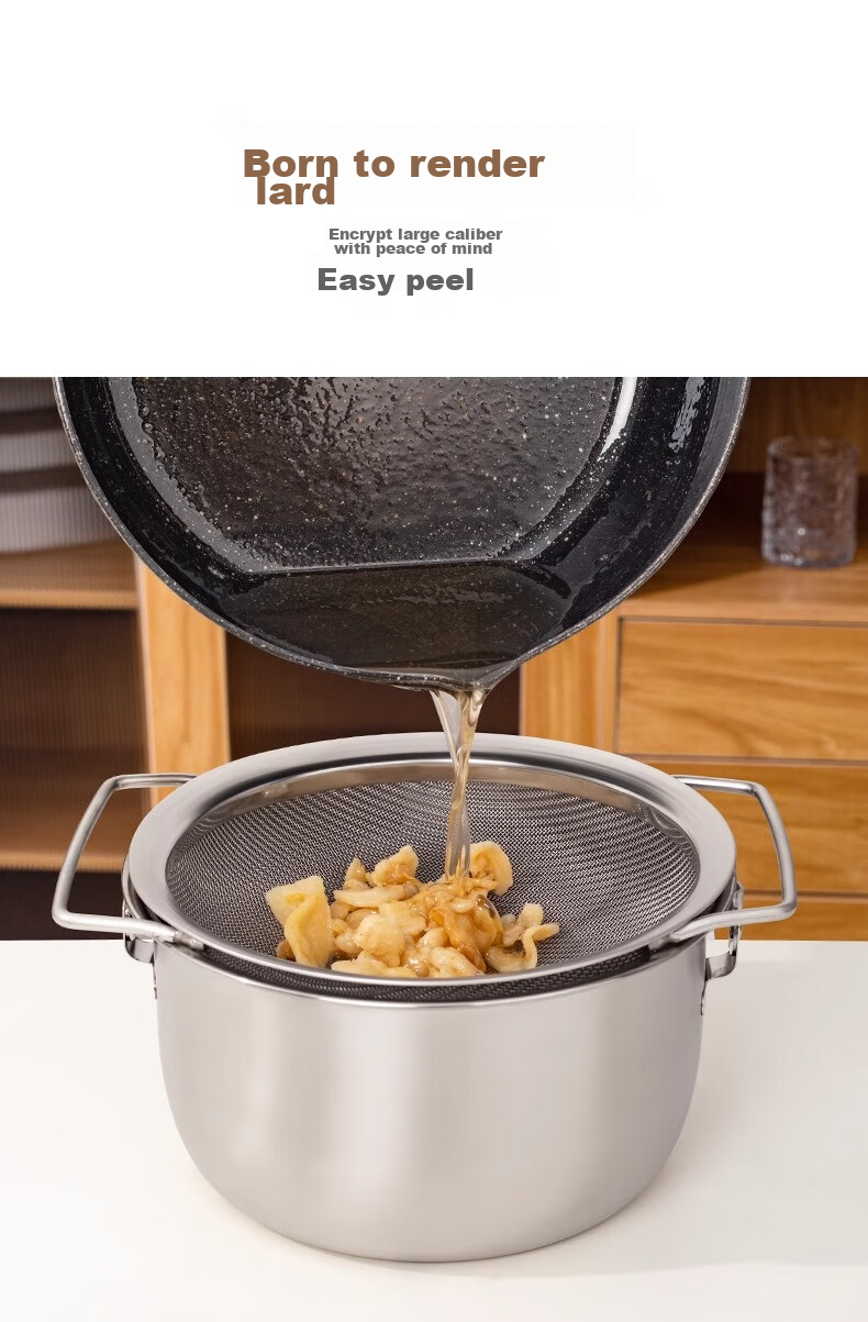 GuofengG 304 Stainless Steel Lard Container, Oil Pot, Lard Basin, High-Temperature Resistant Large-Capacity (With Filter And Lid) 1.4L 7