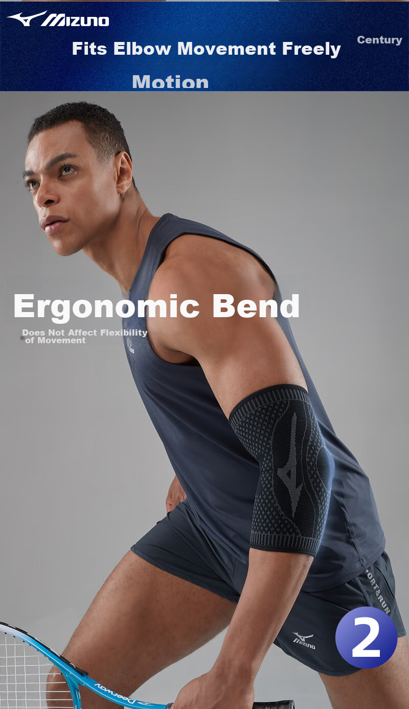 MIZUNO Elbow Guard for Men And Women, Basketball Running Warmth Arm Protection High Elasticity Fitness Protective Gear 011-00M Gray Black Single Piece 6