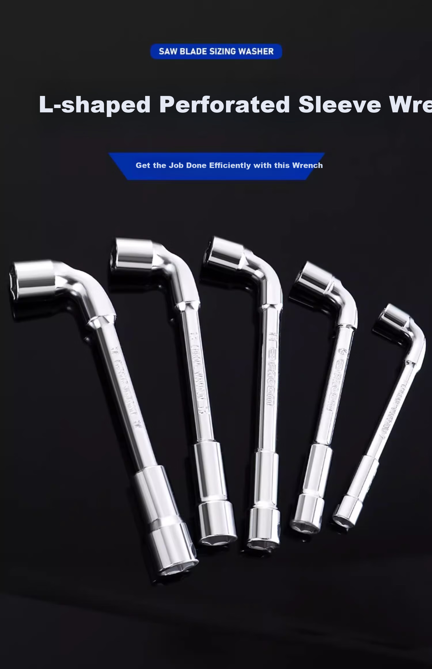 No.1 Factory 13MM L-Shaped Socket Wrench 7-Shaped Pipe Double-Ended Elbow Perforated Hex Socket Pipe Wrench Set 1