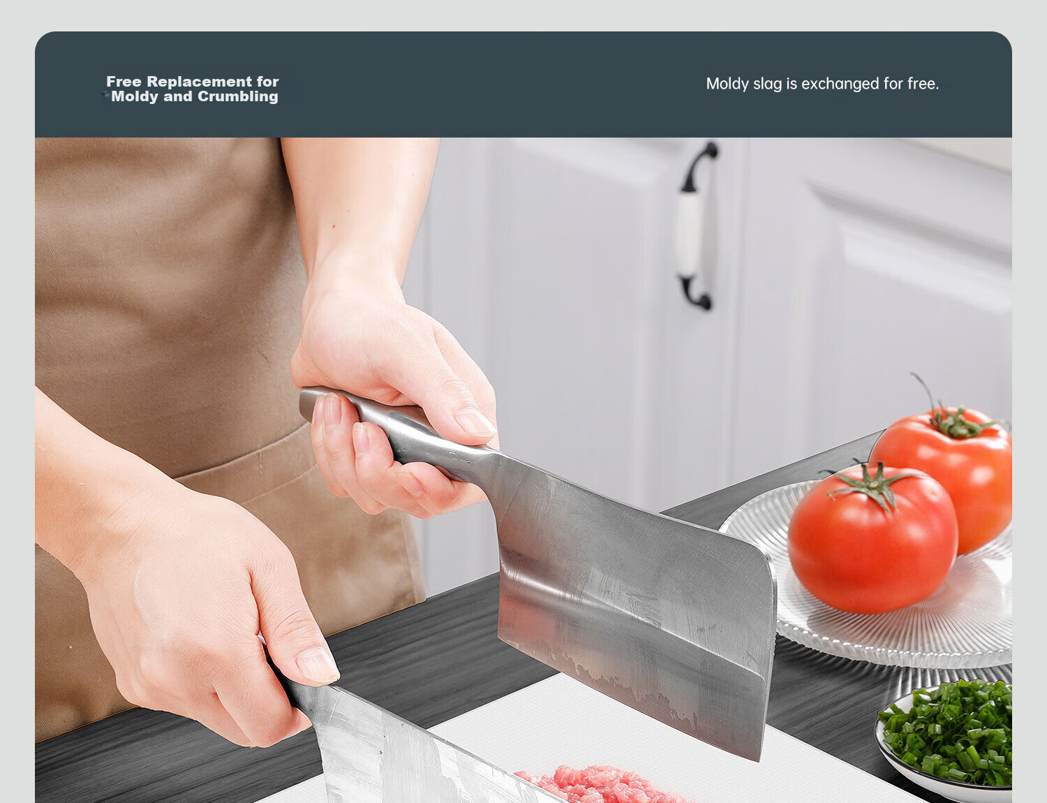 Momi Premium PE Plastic Cutting Board Round Anti-Mold Thickened Chopping Board for Meat and Cooked Food Household Use 24