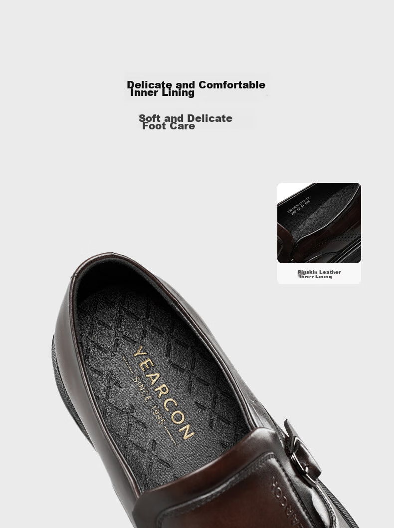 Yierkang Men's Leather Shoes, Business Formal Dress Shoes, British Style Loafers, Groom Wedding Shoes, 54277W Black Size 44 30