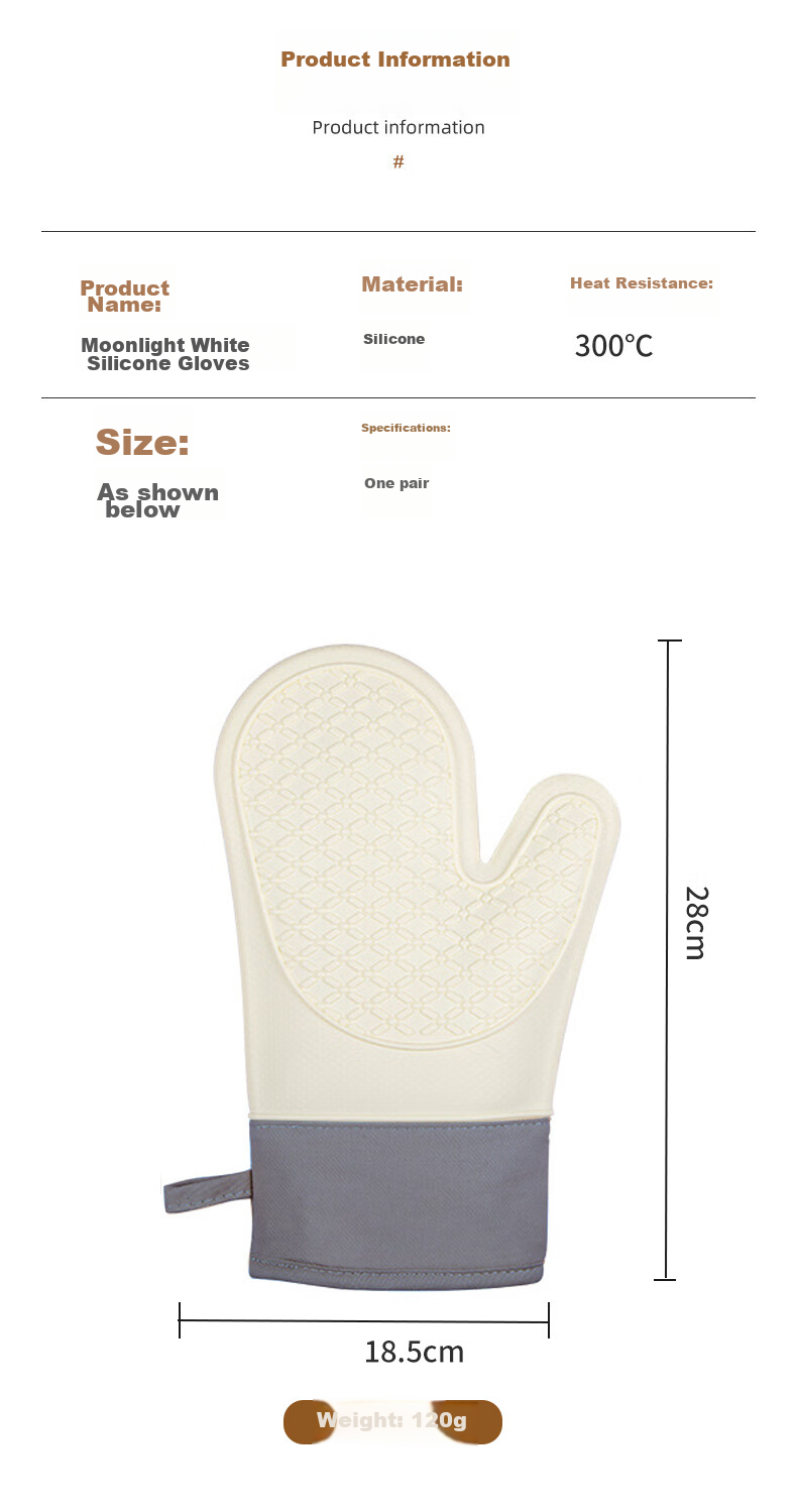 Jekero Heat-Resistant Gloves, Insulated Thickened High-Temperature Resistant Five-Finger Silicone Oven Gloves, Kitchen Microwave Baking Specialized, One Pair 11
