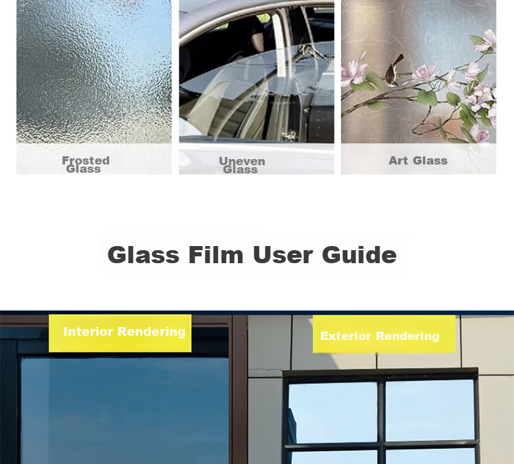 Fuju Adhesive Heat Insulation Sunscreen Privacy Window Film Blackout 60x200cm 3