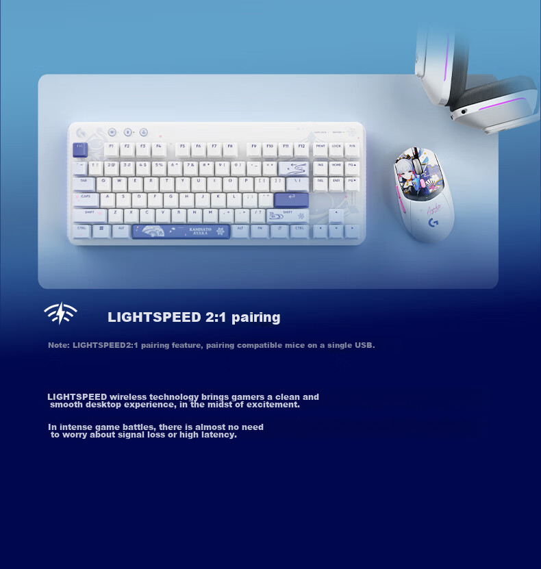 G G517 Tri-Mode Gaming Mechanical Keyboard [Shinri Akihiko Custom Edition], Full Hot-Swappable Keys, Customizable, 87-Key Layout, Gift for Boyfriend 6