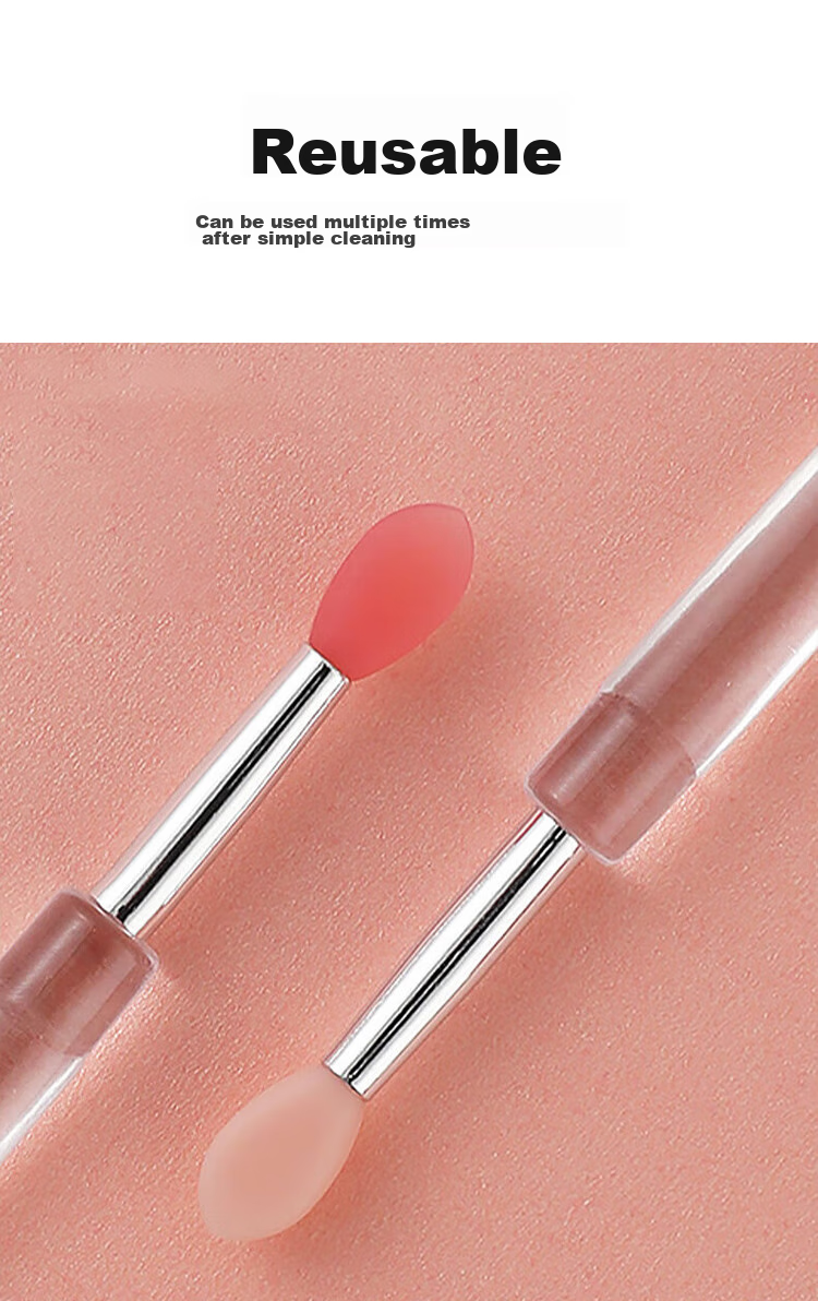 Meifuyu Silicone Lip Brush, 3 Pieces with Lid, Portable Lip Mask Brush, Lipstick Scoop, Application Stick, Lipstick Brush, Makeup Brush MF8314 13