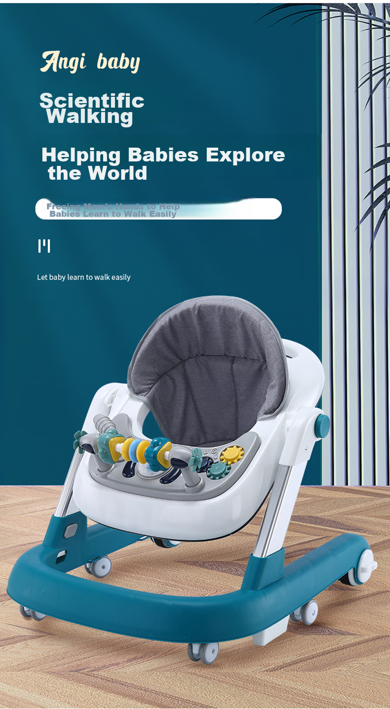 ANGI BABY Multifunctional Baby Walker Anti-Tip Foldable Push Toy Gift for Kids 2