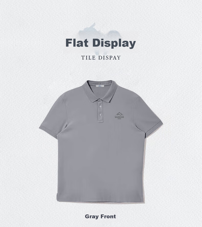 Huili Polo Shirt for Men, Summer Short-Sleeve Quick-Dry T-Shirt, Breathable Collared Casual Wear, Gray, 4XL 16