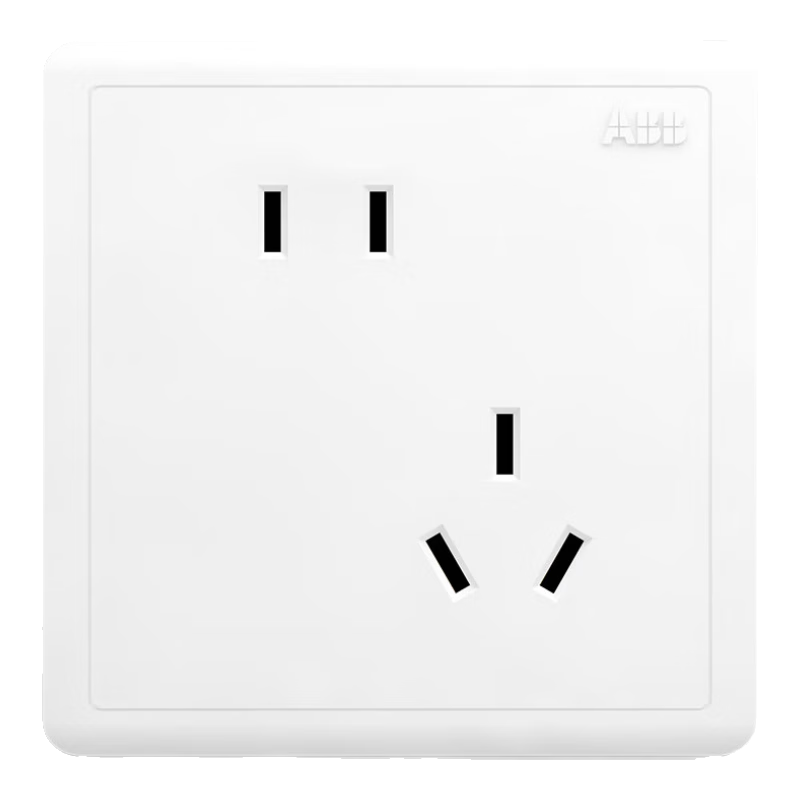 ABB Switch Socket Panel Yuanzhi Series White 86 Type 10A Offset Slant Five-Hole Socket AO207N