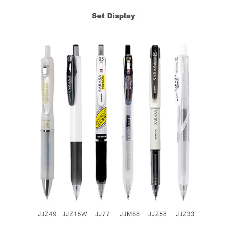 ZEBRA Learning Combination Set, 10 0.5mm Student Exam Writing Gel Pens, Office Signing Pens, Xueba Liqi Series, Pack of 6 9