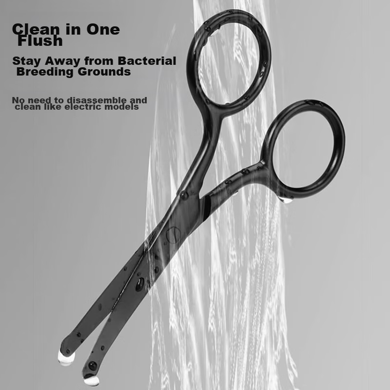 Xiaotianlai Nose Hair Trimmer Set, Men's Round Head Stainless Steel Nose Hair Removal Tool, Manual Small Scissors for Cleaning Nasal Cavity