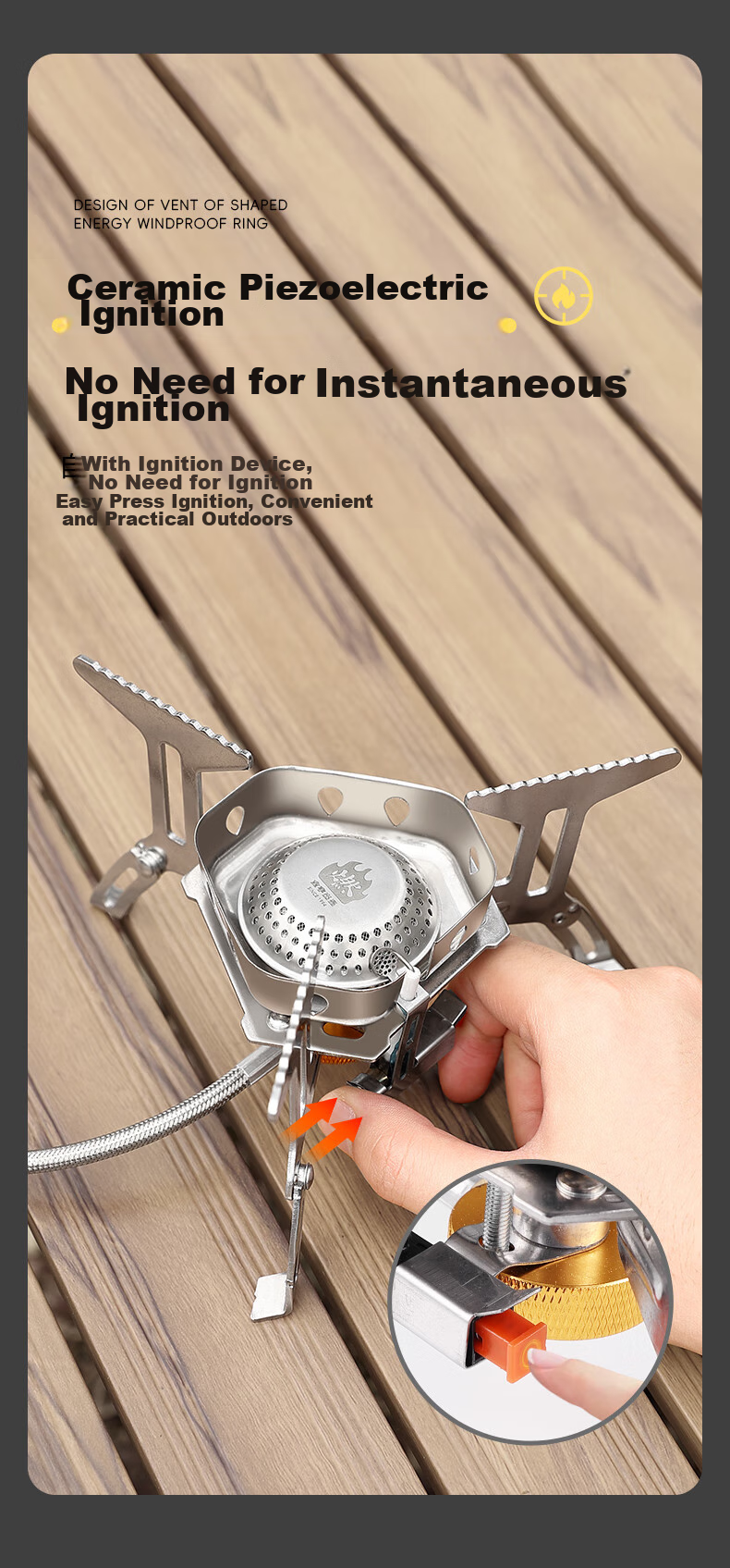 Jinyu Portable Cassette Stove Split Outdoor Windproof Burner Camping Tea Cooking Stove 5
