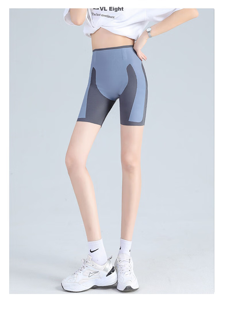 LangSha High-Waisted Tummy Control And Butt-Lifting Shorts for Women, Thin Seamless Shark-Shaped Floating Safety Shorts, Knee-Length Undershorts 29