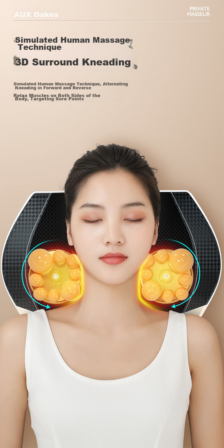 AUX Cervical Massager B05 Gift Box, Massage Pillow with Heat Therapy for Back And Waist, Shoulder And Neck Support Cushion, Birthday Gift for Parents 9