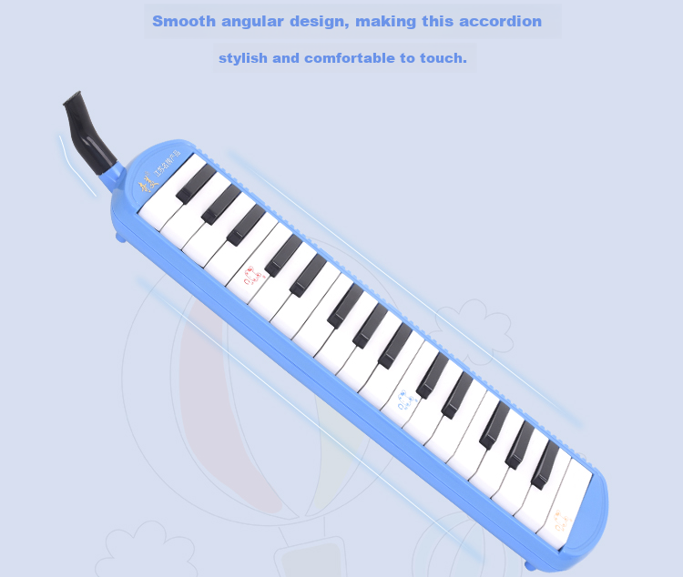 Qimei 32-Key Recommended Teaching Melodica, Parent-Child Tree Melodica (Blue), with Playing Instructions And Musical Note Stickers 5